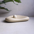 Organic Concrete Tray, Soft Sculptural Catchall, Bean Shaped Jewelry Display, Chunky Japandi Decor, Pebble Trinket Tray, Abstract Dish