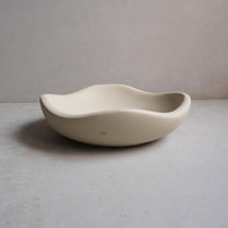 Wavy Concrete Bowl | Asymmetrical Catchall, Decorative Tray, Organic Shaped Trinket Tray, Sculptural Japandi Decor, Curvy Stone Homewares