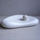 Organic Concrete Tray, Soft Sculptural Catchall, Bean Shaped Jewelry Display, Chunky Japandi Decor, Pebble Trinket Tray, Abstract Dish