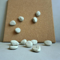 Pebble Concrete Push Pins | Minimalist Thumb Tacks for Cork Board, Neutral Office Decor, Rock Push Buttons, Organic Home Decor, Wabi Sabi