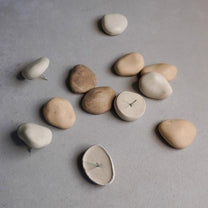 Pebble Concrete Push Pins | Minimalist Thumb Tacks for Cork Board, Neutral Office Decor, Rock Push Buttons, Organic Home Decor, Wabi Sabi