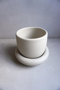Concrete Planter with Saucer | Minimalist Plant Pot, Bubble Planter, Thick Saucer, Japandi Houseplant Decor, Neutral Home, Organic Shape