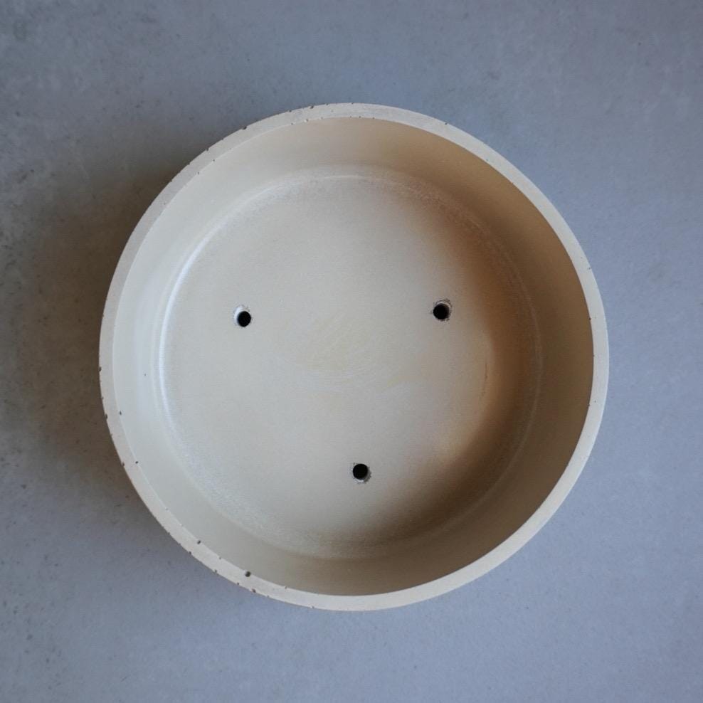 Concrete Planter with Bulky Saucer | Minimalist Pot with Drainage, Shallow Bonsai Planter with Tray, Neutral Home Decor, Nature Inspired
