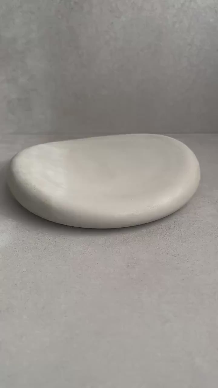 Pebble Tray, Asymmetrical Tray, Oblong Dish, Jewelry Display, Irregular Tray, Trinket Tray, Concrete Decor, Unique Tray, Minimalist, Chunky